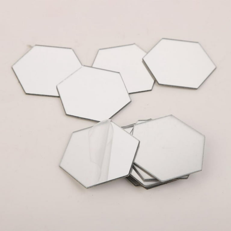Qunclay 48 Pcs Acrylic Mirror Setting Removable Hexagon Wall Sticker  Hexagonal Stick on Mirrors for Wall Honeycomb Peel and Stick Mirrors  Aesthetic