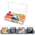 thumbnail image 2 of Hyasfey Plastic Storage Box with Adjustable Compartments Large Capacity Food Grade BPA Free Transparent Snack Tray Storage Box with Lid, 2 of 7