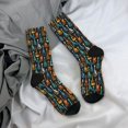thumbnail image 5 of KLL Colorful Guitar Print Cool Socks Men's Women's Crew Socks Funny Crazy Novelty Stockings, 5 of 6