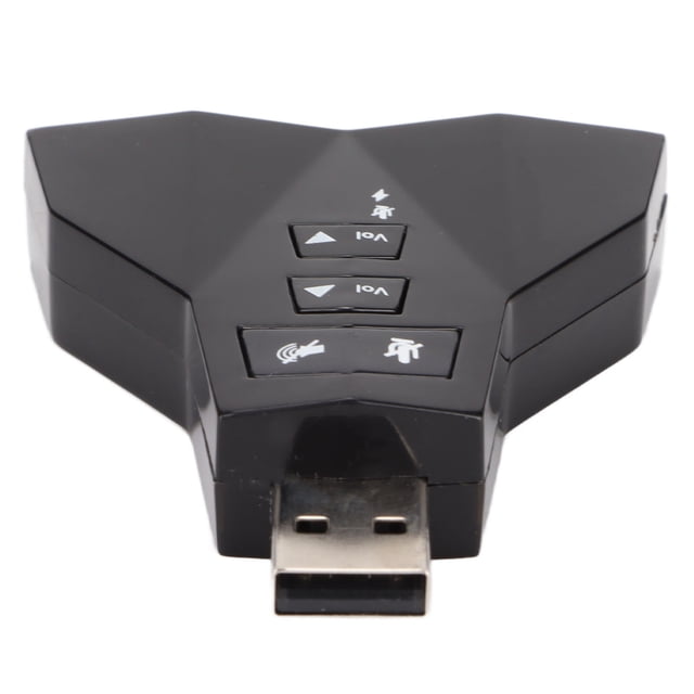 USB Sound Card, USB Sound Adapter Volume Control Virtual 7.1 Channel Multifunction Dual Headphone Microphone Jack Plug and Play for Computer for Laptop for