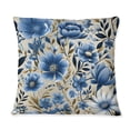 thumbnail image 3 of Designart "Nordic Blue Floral Minimalism" Floral Printed Throw Pillow, 3 of 5