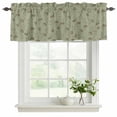 thumbnail image 2 of Sage Green Floral Valances for Windows, Decorative Rod Pocket Window Valance Curtains, Vintage Spring Botanical Flowers Short Curtain Drapes for Kitchen/Bathroom/Living Room, 2 Panels, 60" W x 18" L, 2 of 8