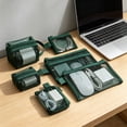 thumbnail image 2 of 6 Pack Clear Mesh Zipper Storage Pouches, Multi Size Transparent Nylon Organizer Bags, Portable Travel Pouch for Electronics Cosmetics Stationery Small Sundries Green, 2 of 6
