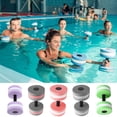 thumbnail image 4 of Greeniant 1 par de aeróbic acuático con mancuernas acuáticas de EVA con barra para piscina, natación, yoga, accesorio para ejercicios Deportes acuáticos morado blanco, 4 of 6