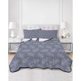 thumbnail image 2 of Full Size Quilt Bedding Set, Monstera Leaves Reversible Summer Quilt 3 Pieces, Vintage Tropical Botanical Simple Gray Lightweight Bedspreads Coverlets with 2 Pillow Shams for All Seasons, 2 of 5