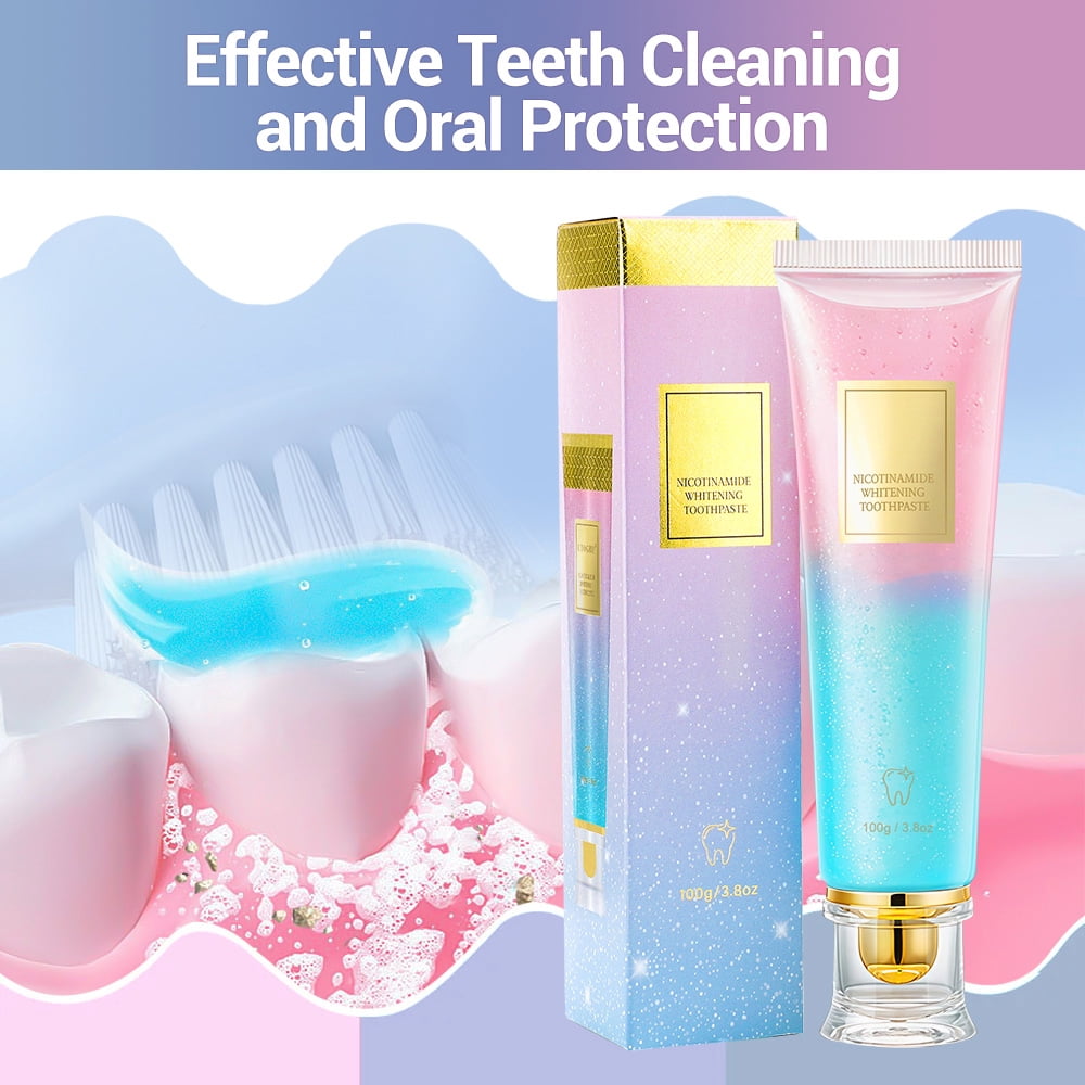Niacinamide Whitening Toothpaste, Oral Care Fresh Breath Toothpaste, Adult Nicotinamide Toothpastes Remove Surface Stains (3.8 oz, 3Pcs)