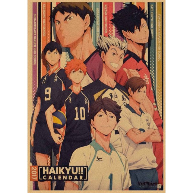 Cuadro de pared con póster Haikyuus, anime, 30 x 42 cm, papel, 150 g
