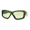 thumbnail image 4 of Womens Oversized Thick Plastic Sport 90s Fashion Rectangle Sunglasses All Green, 4 of 6