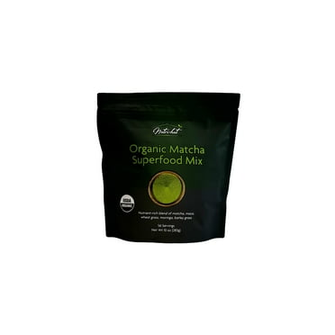 Nutri-hut Matcha Powder Green Superfood Mix, Non-GMO Mixed Greens, Plant Based, Focus & Energy, Organic Green Tea Powder, Natural Caffeine Drink Mix (10oz, 56 Servings)