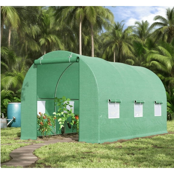 Small Greenhouses, Walk-in Tunnel Hoop Greenhouse, Green House for Outside, Green Portable Greenhouses,Steel Greenhouses For Plants, Garden & Outdoor Garden Supplies Greenhouses