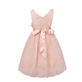 thumbnail image 3 of Sxiwei Kids Flower Girls Floral Rose V-neck Chiffon Wedding Bridesmaid Party Dress Ball Gown Prom Coral Pink 10, 3 of 7