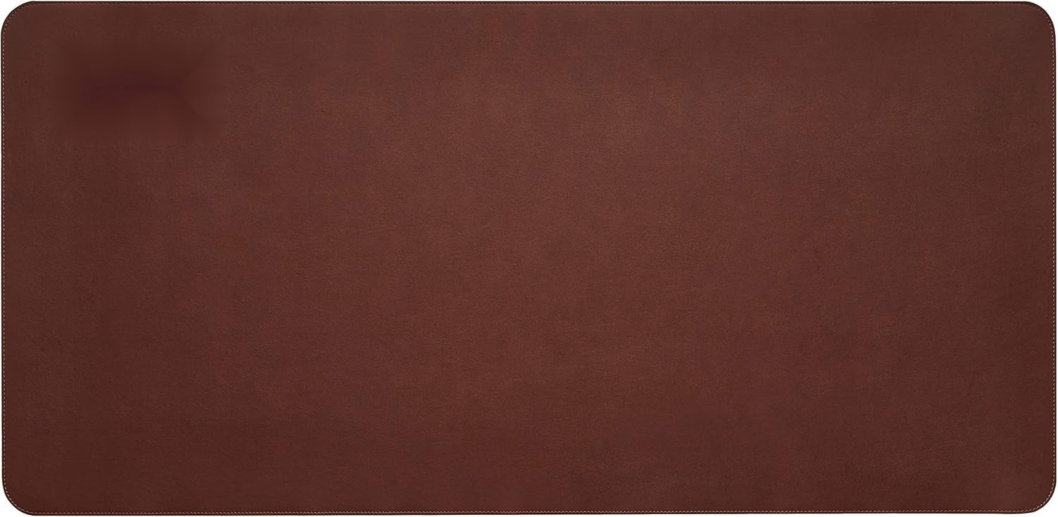 Desk Mat, Office Writing Desk Pad, Large 36" x 17" Dark Brown, for Top of Desks, Gift Ready Elegant Computer Desk Cover Protector PU Leather