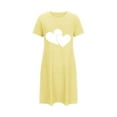 thumbnail image 4 of yillto Women Nightgown Short Sleeve Sleepshirt Crewneck Heart Graphic Sleepwear Nightshirts Pajama Dress, 4 of 5