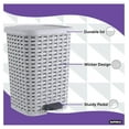 thumbnail image 4 of Drevy Wicker Step On Trash Can with Foot Pedal – Outdoor and Indoor White Smoke 12 qt Trash Can, Waste Basket for Bathroom, Kitchen, Office, Patio, or Backyard, 4 of 4