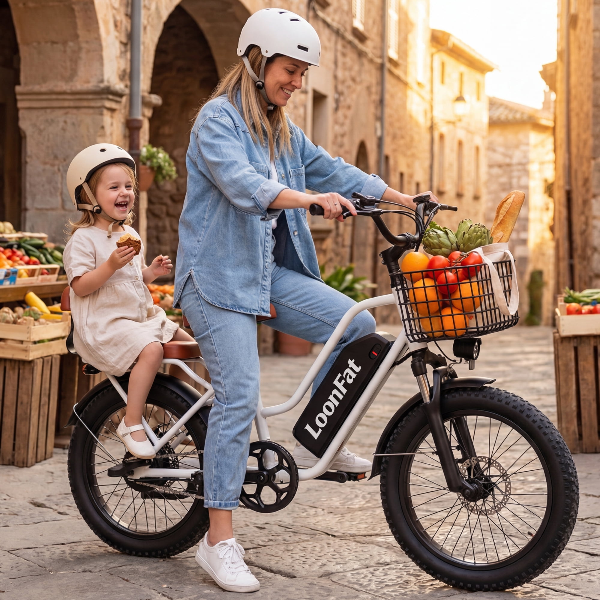 Loonfat T20 20" Fat Tire Electric Bike for Adults, 1000W Peak Motor E-Bike with 48V 15.6Ah Battery, 25MPH, 7-Speed, Mechanical Disc Brakes, Commuter E-Bike for Urban & Outdoor Adventures