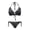 Black Leopard, variant on Black Leopard Push Up Bikini Swimsuit for Women 2 Piece V Neck Tie Front Support Low Waisted Bikinis Sets