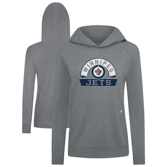 Women's Levelwear Gray Winnipeg Jets Relay Banner Arch Pullover Hoodie