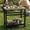 Black, variant on LOYALICE Outdoor Kitchen Cart with Stainless Steel Top – Weatherproof HDPE Serving Trolley with Wheels & Storage Shelf for Patio, BBQ & Backyard Parties, Navy Blue