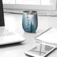 thumbnail image 3 of 12oz Stemless Wine Tumblers Forest with Mountains Vacuum Insulated Stainless Steel Travel Tumbler Cups Mug with Lid and Straw for Champaign,Cocktail,Beer with Cleaning Brush, 3 of 5