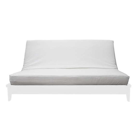 Premium Cotton/Polyester Futon Cover by Prestige Furnishings - Solid Collection - Solid White - Full Size (54" x 75")