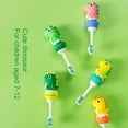 thumbnail image 3 of QJUHUNG 1-10Y Clean Toothbrush Cartoon Dinosaur Multiple Colour Deep Cleaning Food Grade Kids Toothbrush for Home, 3 of 10