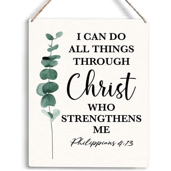 Christian Inspirational Wall Art I Can Do All Things Through Christ Who Strengthens Me Philippians 413 Wooden Hanging Sign Christian Bible Verse Wall Art Rustic Home Office Decoration 8x10 Inch