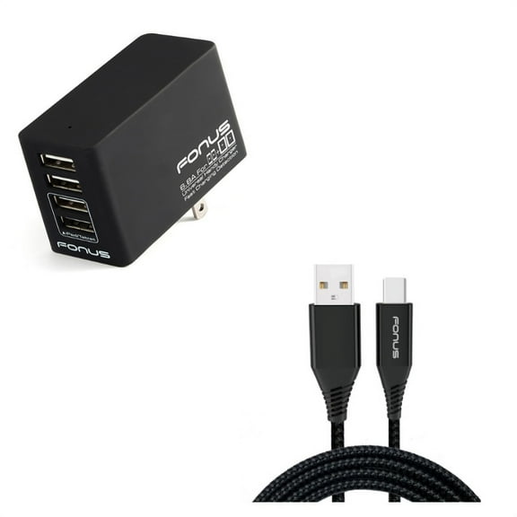 34W Home Charger w Type-C 6ft USB Cable R1J for Motorola Moto G7 Power Play G6 - Nokia 3.1, 7.1, 8, Plus - OnePlus 5T, 6, 6T, 7 Pro - Razer Phone 2 - RED Hydrogen One