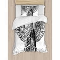 thumbnail image 3 of Vintage Duvet Cover Set King Size, Italian Rome Heraldry Eagle Statue Pattern European Empire Heritage Culture Print, Decorative 3 Piece Bedding Set with 2 Pillow Shams, Black White, by Ambesonne, 3 of 3