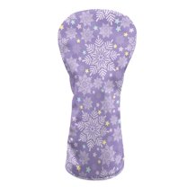 Yuyamidu Purple Snowflake Golf Head Covers, Christmas Leather Golf Club Head Covers Waterproof Club Protection, Designed to Fit Driver Fairway Wood Hybrid