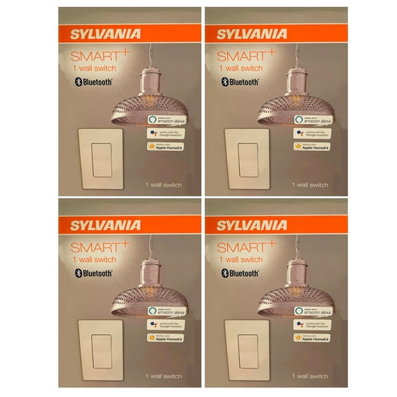 (4 pack) Sylvania SMART  BlueTooth Wall Switch Works with Amazon Alexa, Google Assistant, Apple Homekit Smart Switch