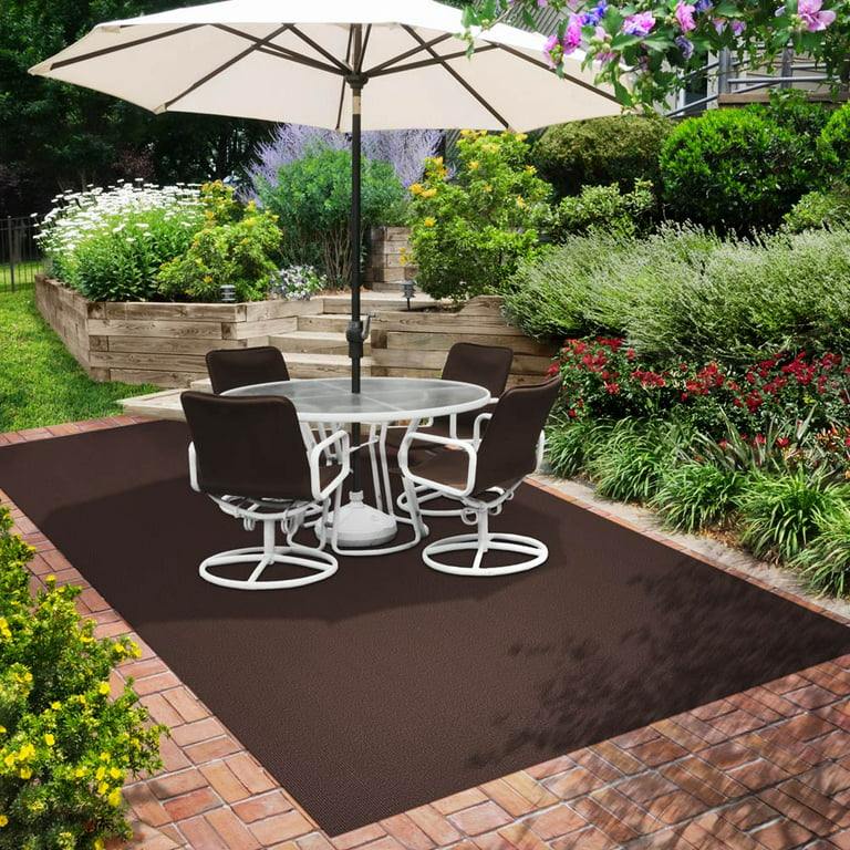 Heavy-Duty Ribbed Indoor/Outdoor Carpet with Rubber Marine Backing -  Charcoal Black 6' x 30' - Several Sizes Available - Carpet Flooring for  Patio