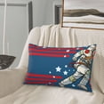 thumbnail image 5 of Picia Astronaut Runs Forward Pattern Plush Pillow Case – Soft and Cozy Cushion Cover, Hypoallergenic Throw Pillow Case for Home Decor-14"x20", 5 of 6
