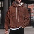 thumbnail image 1 of Sudadera con capucha para hombre, estilo casual, con cuello redondo, estampado, manga larga, blusa de poliéster, 1 of 6