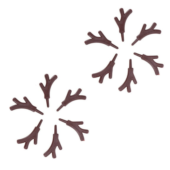 HONMEET Christmas Decor Brown Plastic Deer Antlers for Crafts 120Pcs