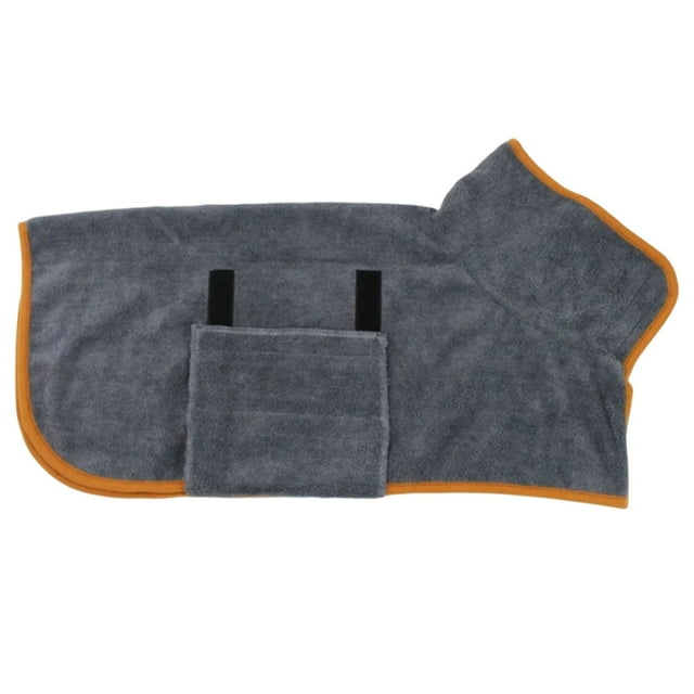 Dog Bath Robe, 18.11 inch Dog Robe, Dog Towel Robe, Quick-drying Design, Super Absorbent, for After Bath, Dog Bath Supplies, Grey, XS