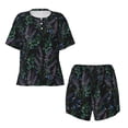 thumbnail image 4 of Naloa Lavender Flowers Women's Short-Sleeved Pajama Set, Loungewear, Summer pajamas, Breathable Cozy - 3X-Large, 4 of 9
