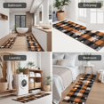 thumbnail image 5 of Orange and Black Plaid Christmas Snowflake Pattern Kitchen Rugs Sets Of 3,Kitchen Runner Rugs Non Skid Washable,Decorative Kitchen Floor Mats for Kitchen,Sink,Laundry,17"x30"+ 17"x47" + 17"x59", 5 of 6