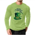 thumbnail image 3 of VBTAPA St Patricks Day Shirt for Men Long Sleeve Waffle Knit T-Shirt Mens Big and Tall Casual Streetwear Tops Green XXXXL, 3 of 6
