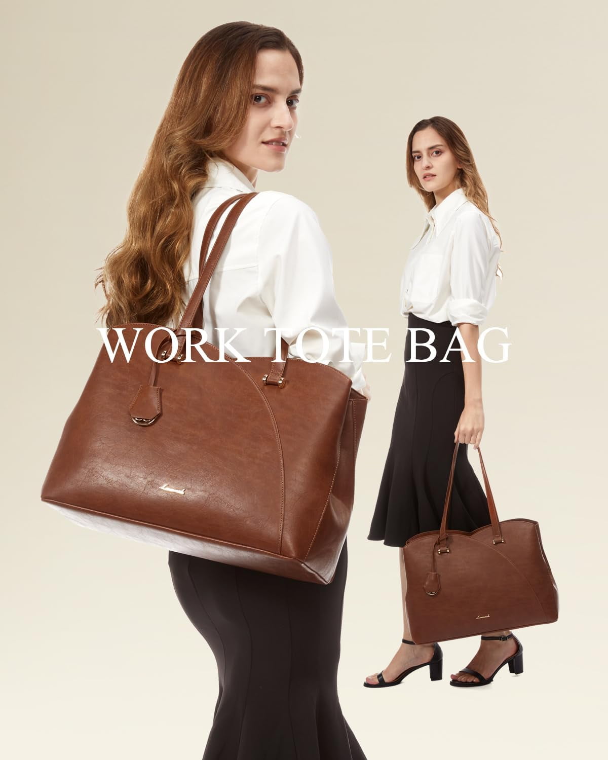 LOVEVOOK Laptop Tote Bag for Women, Work Bags Laptop Bag Teacher Tote Bag, Leather Computer Bag Large Purses Handbag Professional Briefcase, Black, Fits 15.6 Inch Laptop, Black