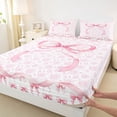 thumbnail image 5 of spefrowx Princess Rose Bow King Sheets for Kids, Vintage Floral Print Bedding, 4-Piece, 1 Flat Sheet, 1 Fitted Sheet and 2 Pillowcases, 5 of 6
