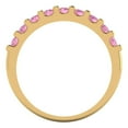 thumbnail image 5 of 0.63 ctw Wedding Band for Women - 14K Yellow Gold Simulated Pink Diamond Stackable Eternity Ring, 5 of 6