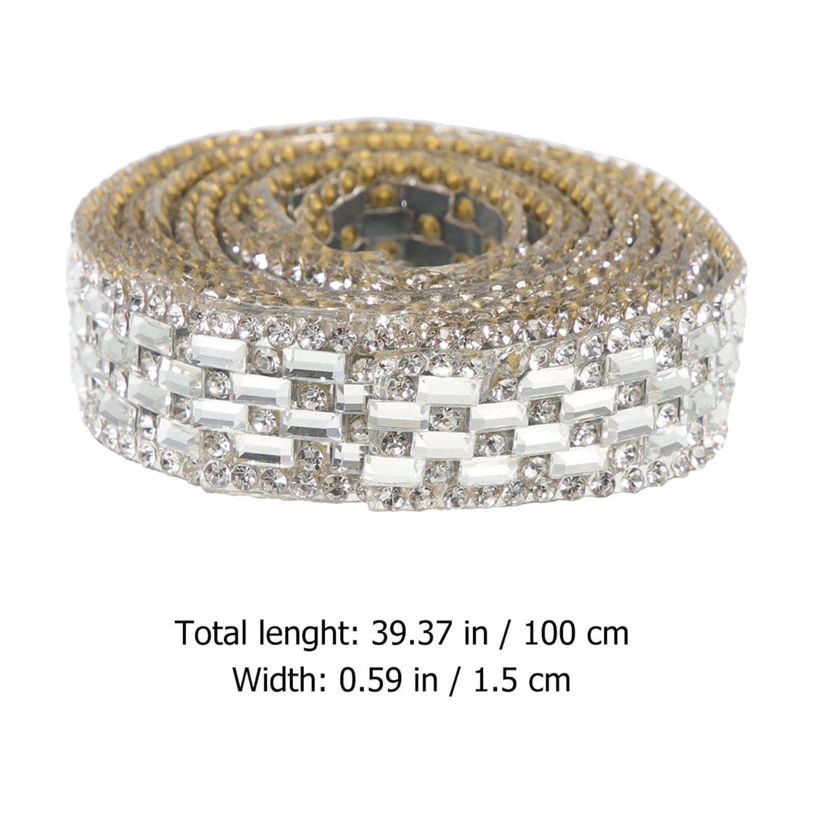 HONITANO Multicolor Glass Rhinestone Ribbon Decorative Crystal Trim for Crafts Costumes Sewing Lightweight Accessory