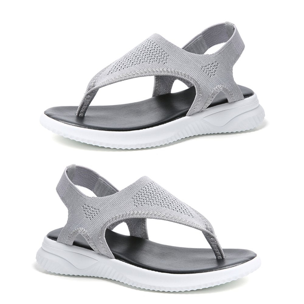 Slippers Female Casual Minimalist Soft Bottom Flying Woven Mesh Flip