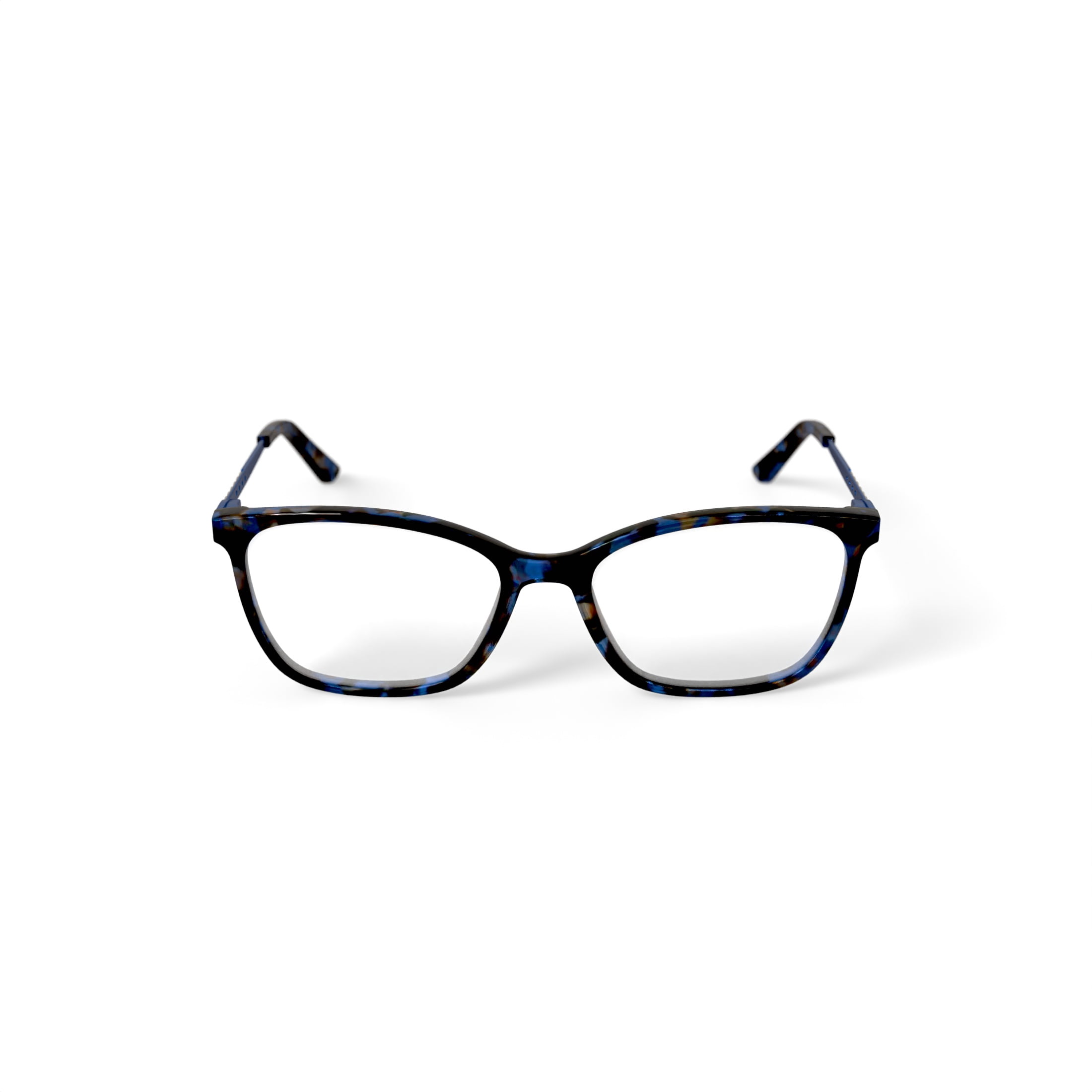 Christie Brinkley Women's C328 Square Prescription Eyeglasses with Case, Blue Tortoise