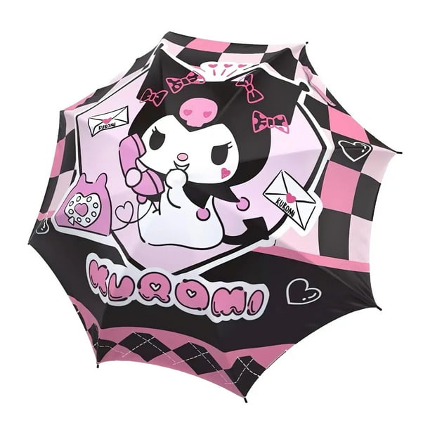 Sanrio Kuromi Cinnamoroll-paraguas plegable para viaje, sombrilla Anti-Uv de dibujos animados, con cierre automático, para regalo