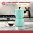 thumbnail image 2 of Holstein Housewares 6-Cup Aluminum Espresso Maker-Greca, Mint - Great Tasting Traditional Espresso Coffee in Minutes, 2 of 9