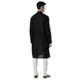 thumbnail image 2 of Ethnix Men's Indian Mandarin Collar Pure Cotton Textured Kurta Tunic Pajama Set; Black; LG, 2 of 4
