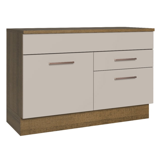 Madesa Gabinete de Fregadero Cocina 1 Puerta y 2 Cajones (Con Encimera) Agata Rustic/Crema