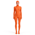 thumbnail image 5 of Orange Zentai Bodysuit Costume, Full Body Second Skin Suit Halloween Cosplay Jumpsuit with Open Face Hood, 5 of 8