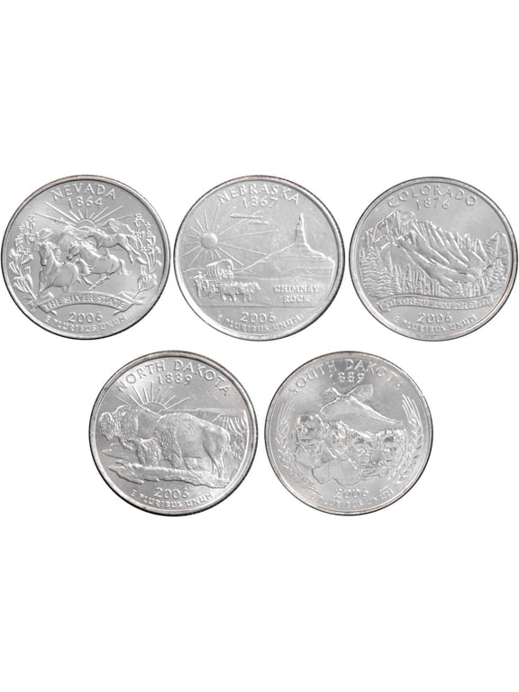 2006 D State Quarter 5 Coin Set BU Uncirculated Mint State 25c Collectible